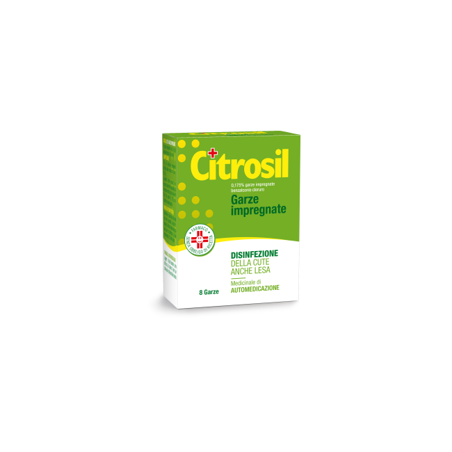 Citrosil 0,175% Garze Impregnate Disinfettante 8 Pezzi Citrosil 0,175% Garze Impregnate Disinfettante 8 Pezzi