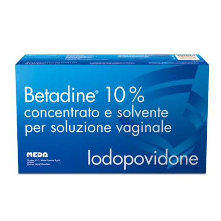Meda Betadine 10% Concentrato E Solvente Per Soluzione Vaginale 5 Flaconi + 5 Fialette + 5 Cannule Meda Betadine 10% Concentrato E Solvente Per Soluzione Vaginale 5 Flaconi + 5 Fialette + 5 Cannule