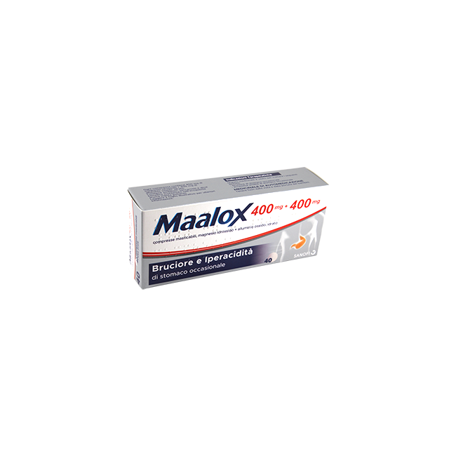 Maalox 40 Compresse Masticabili 400mg+400mg Maalox 40 Compresse Masticabili 400mg+400mg