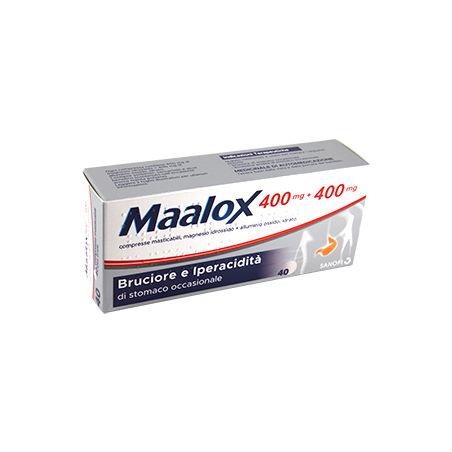 Maalox 40 Compresse Masticabili 400mg+400mg Maalox 40 Compresse Masticabili 400mg+400mg