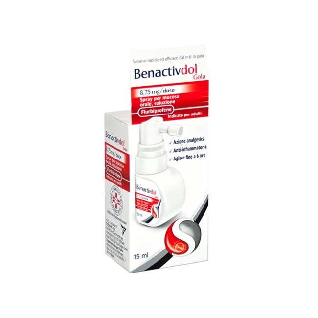 Benactivdol Gola Flurbiprofene 8,75mg Spray Mucosa Orale 15ml Benactivdol Gola Flurbiprofene 8,75mg Spray Mucosa Orale 15ml