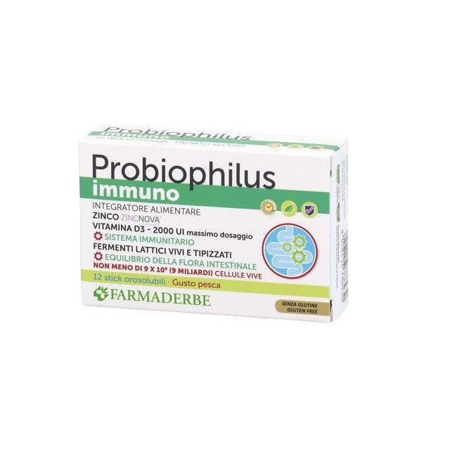 Probiophilus Immuno 12stick Pack Orosolubili 12 G Gusto Pesca Probiophilus Immuno 12stick Pack Orosolubili 12 G Gusto Pesca