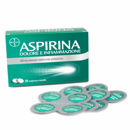 Aspirina Dolore Infiammazione Acido Acetilsalicilico 500 Mg 20 Compresse Aspirina Dolore Infiammazione Acido Acetilsalicilico 500 Mg 20 Compresse