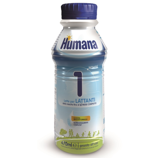 Humana 1 Latte Liquido per Neonati Fino ai 6 Mesi Bottiglia 470ml Humana 1 Latte Liquido per Neonati Fino ai 6 Mesi Bottiglia 470ml