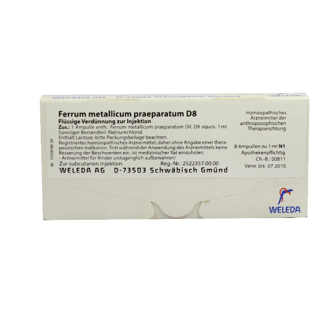 Weleda Ferrum Metallicum Praeparatum D8 Rimedio Omeopatico 8 Fiale