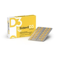 Confezione da 30 compresse di Sidevit D3 2000 UI Integratore Di Vitamina D3 Per Ossa E Sistema Immunitario.
