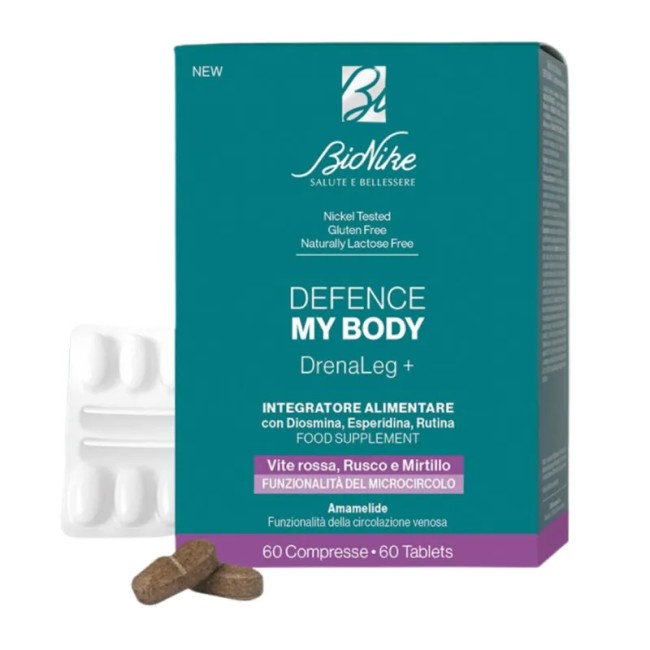 Confezione da 60 Compresse di Bionike Defence My Body Drenaleg+ Integratore Alimentare Drenante Confezione da 60 Compresse di Bionike Defence My Body Drenaleg+ Integratore Alimentare Drenante