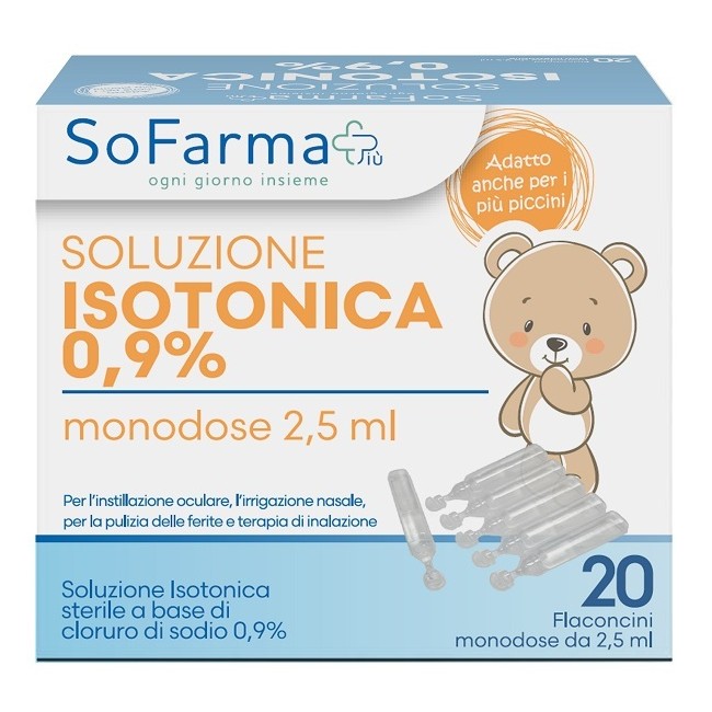 Soluzione Salina 0,9% 20 Flaconi 2,5 Ml Sofarmapiu'