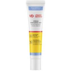 Confezione da 40 ml di Vitamindermina Crema Viso Idratante Per Pelle Molto Secca E Sensibile.