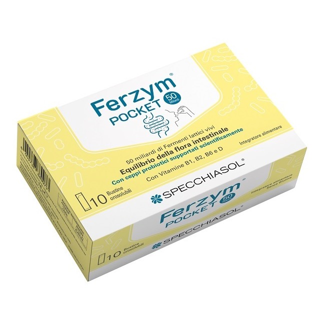 Specchiasol Ferzym Pocket Integratore Di Probiotici 10 Bustine Orosolubili