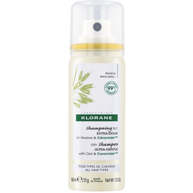 Klorane Shampoo Secco Extra Delicato Avena&ceramide Tutti I Tipi Di Capelli Spray 50 Ml
