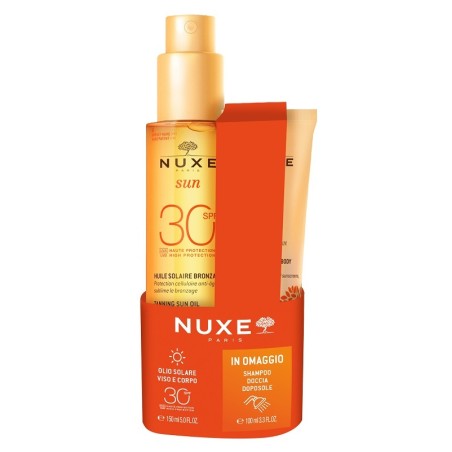 Confezione Nuxe Sun Con Olio Solare Spf 30 150 ml + Shampoo Doccia Doposole 100 ml
