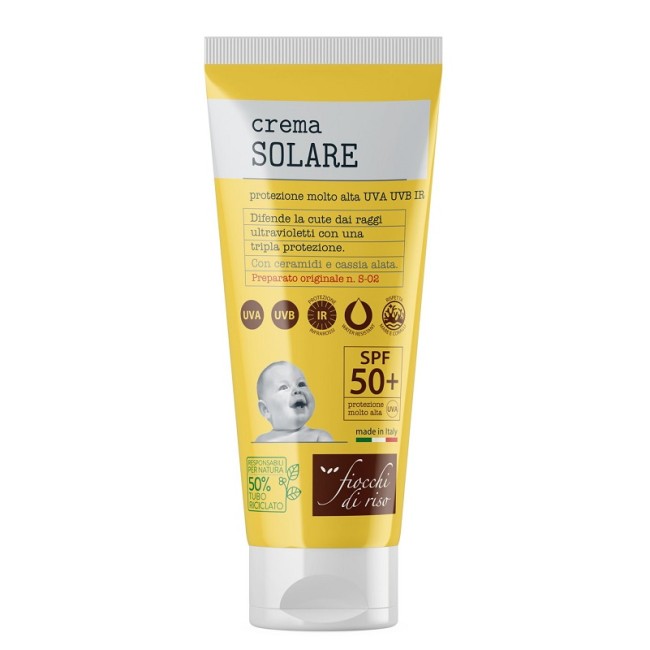 Tubo da 100 ml di Fiocchi di Riso Crema Solare Nutriente Spf 50+ Tubo da 100 ml di Fiocchi di Riso Crema Solare Nutriente Spf 50+
