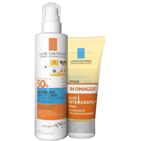 Flacone spray da 200 ml di Anthelios Latte Spray Bambino+ Olio Lavante 100 ml Flacone spray da 200 ml di Anthelios Latte Spray Bambino+ Olio Lavante 100 ml