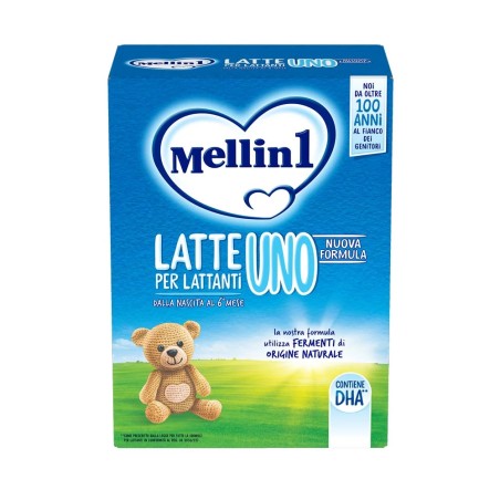 Confezione da 1,1 Kg di Mellin 1, latte in polvere per neonati da 0 a 6 mesi. Confezione da 1,1 Kg di Mellin 1, latte in polvere per neonati da 0 a 6 mesi.