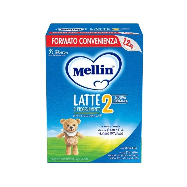 Confezione da 1,2 Kg di Mellin 2, latte di proseguimento in polvere per bambini da 6 a 12 mesi. Confezione da 1,2 Kg di Mellin 2, latte di proseguimento in polvere per bambini da 6 a 12 mesi.
