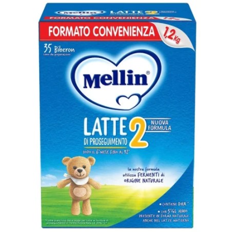 Confezione da 1,2 Kg di Mellin 2, latte di proseguimento in polvere per bambini da 6 a 12 mesi. Confezione da 1,2 Kg di Mellin 2, latte di proseguimento in polvere per bambini da 6 a 12 mesi.