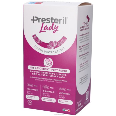 Lady Presteril Kit Mamma Limited Edition 12 Assorbenti Post-parto + 10 Assorbenti Notte Con Ali + 20 Salvaslip Stesi Super Lady Presteril Kit Mamma Limited Edition 12 Assorbenti Post-parto + 10 Assorbenti Notte Con Ali + 20 Salvaslip Stesi Super