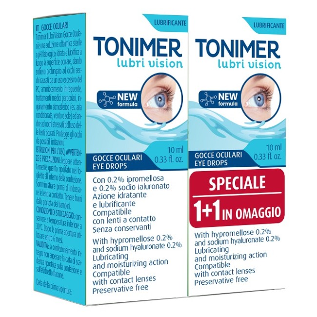 Gocce Oculari Tonimer Lubri Vision 10 Ml 2 Pezzi Promo