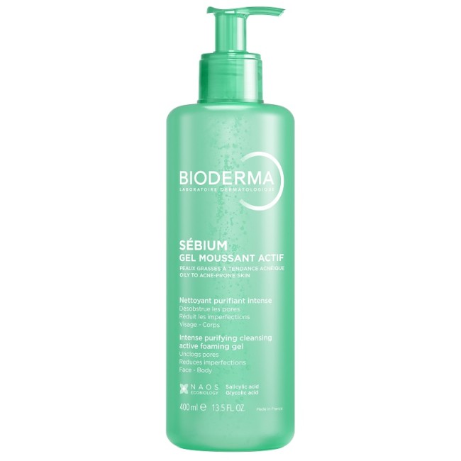Flacone da 400 ml di Bioderma Sebium Gel Moussant Actif Purificante Flacone da 400 ml di Bioderma Sebium Gel Moussant Actif Purificante