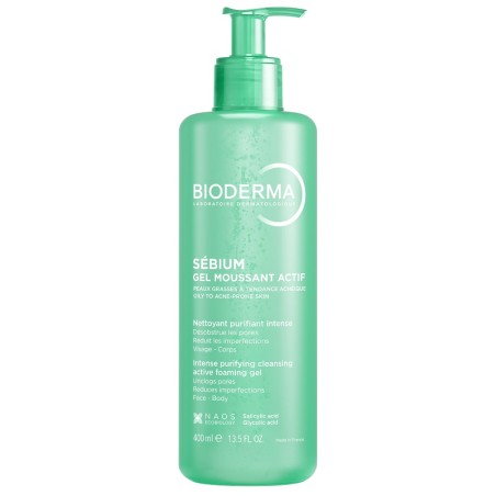 Flacone da 400 ml di Bioderma Sebium Gel Moussant Actif Purificante Flacone da 400 ml di Bioderma Sebium Gel Moussant Actif Purificante