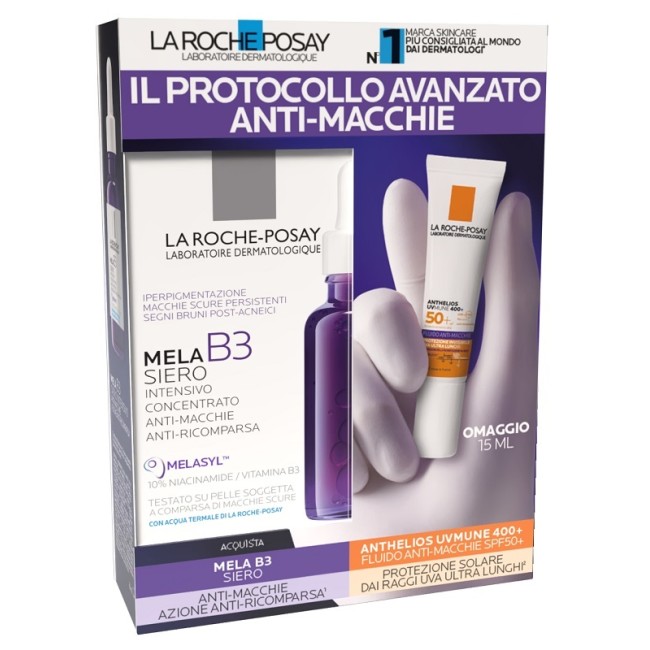 Cofanetto di La Roche Posay con Mela B3 Siero 30 ml + Anthelios Spf 50+ 15 ml