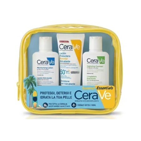 Pochette Viaggio Cerave con Latte Solare Spf 50+ + Latte corpo + Detergente Pochette Viaggio Cerave con Latte Solare Spf 50+ + Latte corpo + Detergente