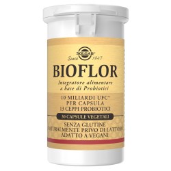 Confezione da 30 capsule di Solgar Bioflor Integratore Di Fermenti Lattici Per Il Benessere Intestinale.