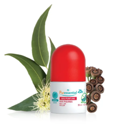 Flacone roll-on da 30 ml di Purressential SOS Punture, trattamento per bambini contro le punture di insetti.