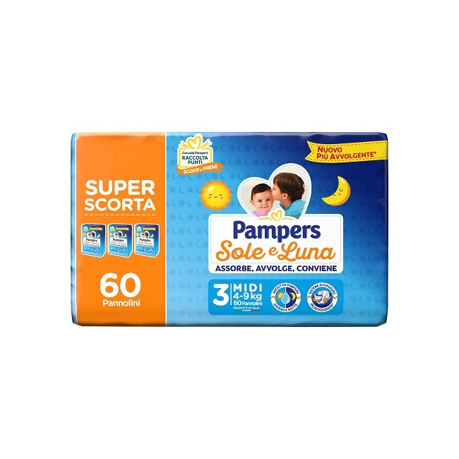 Pampers Sole Luna Trio Midi 60 Pezzi Pampers Sole Luna Trio Midi 60 Pezzi