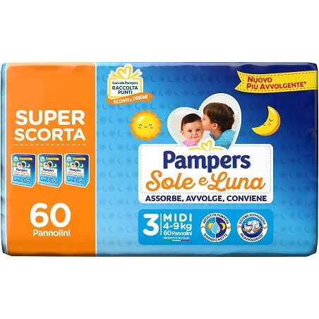 Pampers Sole Luna Trio Midi 60 Pezzi Pampers Sole Luna Trio Midi 60 Pezzi