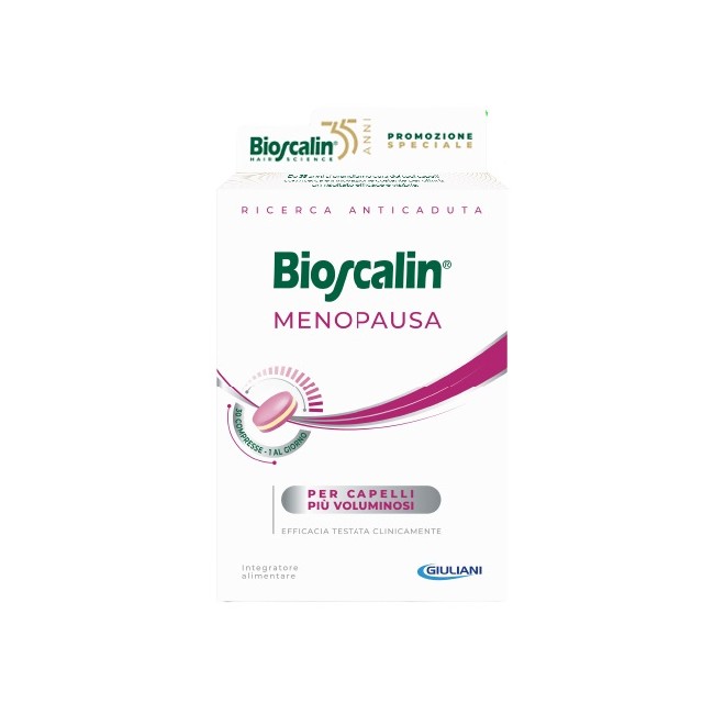 Confezione da 30 compresse di Bioscalin Menopausa Integratore Per La Salute Dei Capelli. Confezione da 30 compresse di Bioscalin Menopausa Integratore Per La Salute Dei Capelli.