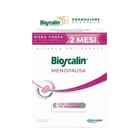 Confezione da 60 compresse di Bioscalin Menopausa Integratore Anticaduta Per La Salute Dei Capelli. Confezione da 60 compresse di Bioscalin Menopausa Integratore Anticaduta Per La Salute Dei Capelli.