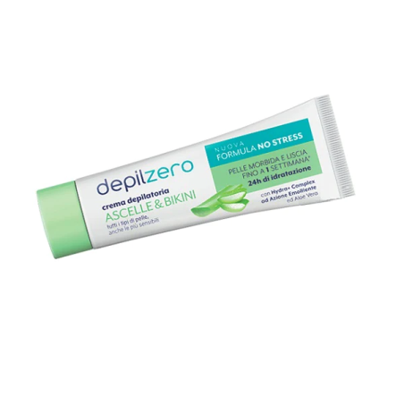 Confezione da 167 grammi di Depilzero Crema Depilatoria Ascelle E Bikini. Confezione da 167 grammi di Depilzero Crema Depilatoria Ascelle E Bikini.