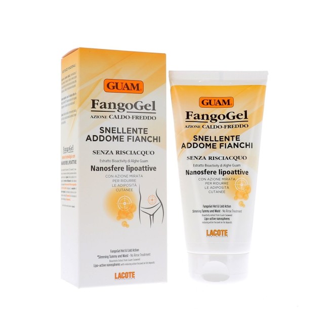 Flacone da 150 ml di Guam Fangogel Addome-Fianchi Trattamento Snellente. Flacone da 150 ml di Guam Fangogel Addome-Fianchi Trattamento Snellente.
