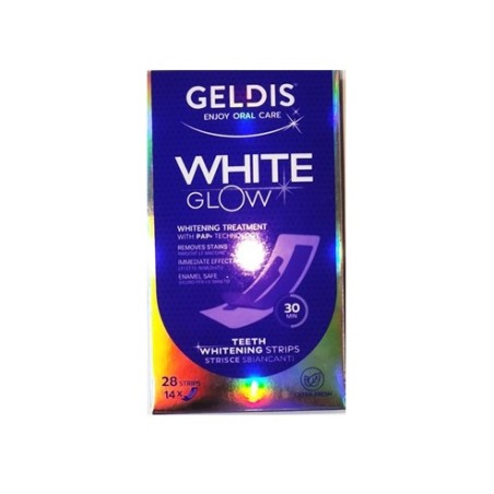 Confezione da 14 pezzi di Geldis White Glow Strisce Sbiancanti Per Denti Brillanti E Luminosi.