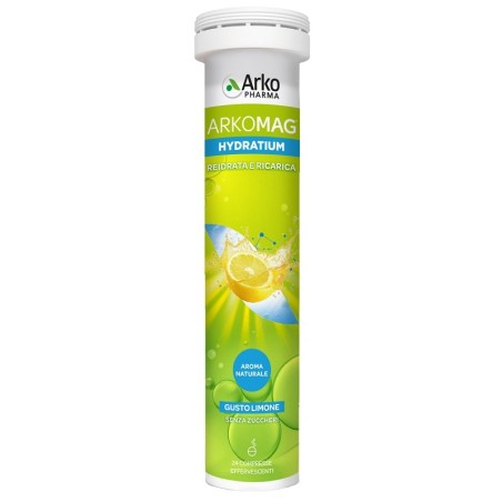 Arkomag Hydratium Reidrata E Ricarica Limone 24 Compresse Effervescenti Senza Zuccheri Con Edulcorante