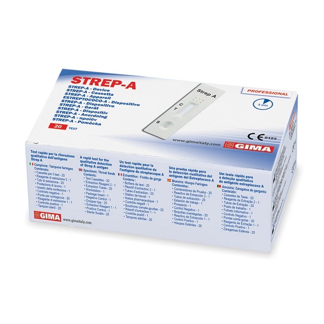 Test Strep A Per La Rilevazione Dello Streptococco 20 Pezzi