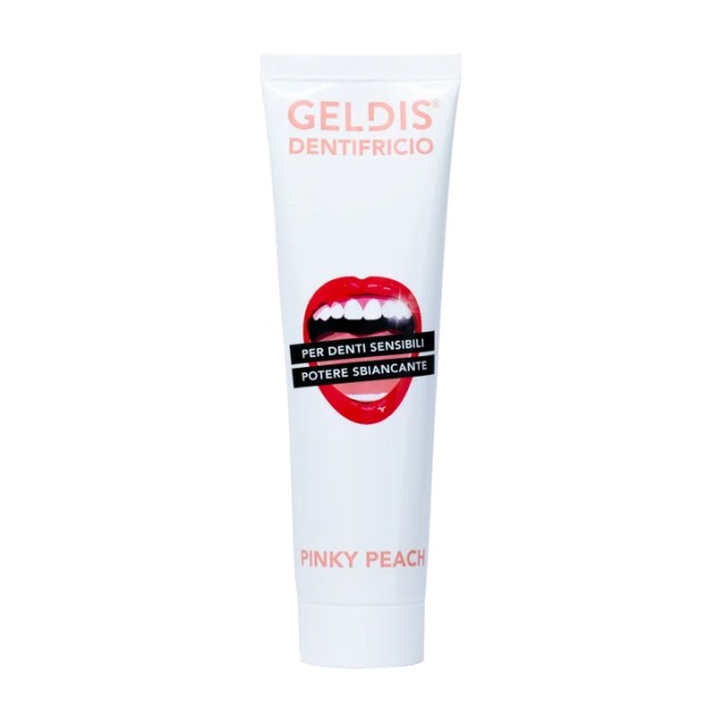 Confezione da 100 ml di Geldis Dentifricio Aroma Pesca Rosa Per Prevenire Carie E Placca.
