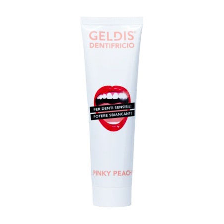 Confezione da 100 ml di Geldis Dentifricio Aroma Pesca Rosa Per Prevenire Carie E Placca.