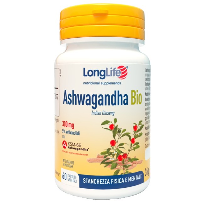 Longlife Ashwagandha Bio 5% 300 Mg 60 Capsule Vegetali Longlife Ashwagandha Bio 5% 300 Mg 60 Capsule Vegetali