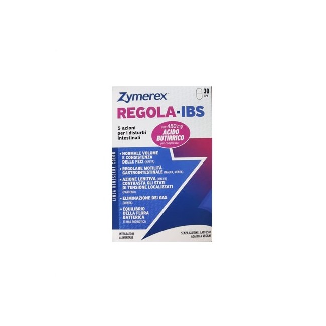 Confezione da 30 compresse di Zymerex Regola-IBS Integratore Per Disturbi Intestinali E Sindrome Colon Irritabile. Confezione da 30 compresse di Zymerex Regola-IBS Integratore Per Disturbi Intestinali E Sindrome Colon Irritabile.