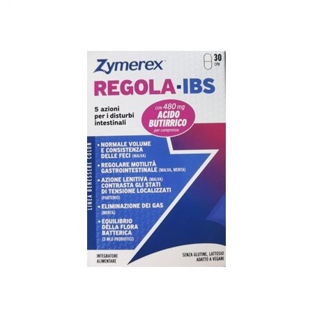 Confezione da 30 compresse di Zymerex Regola-IBS Integratore Per Disturbi Intestinali E Sindrome Colon Irritabile. Confezione da 30 compresse di Zymerex Regola-IBS Integratore Per Disturbi Intestinali E Sindrome Colon Irritabile.