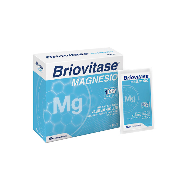Confezione da 20 bustine di Briovitase Magnesio, integratore per metabolismo energetico e funzione nervosa. Confezione da 20 bustine di Briovitase Magnesio, integratore per metabolismo energetico e funzione nervosa.