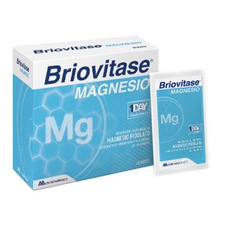 Confezione da 20 bustine di Briovitase Magnesio, integratore per metabolismo energetico e funzione nervosa. Confezione da 20 bustine di Briovitase Magnesio, integratore per metabolismo energetico e funzione nervosa.