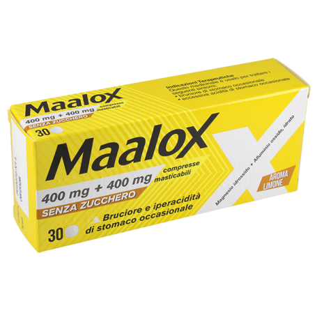 Maalox 30 Compresse Masticabili 400mg+400mg Maalox 30 Compresse Masticabili 400mg+400mg