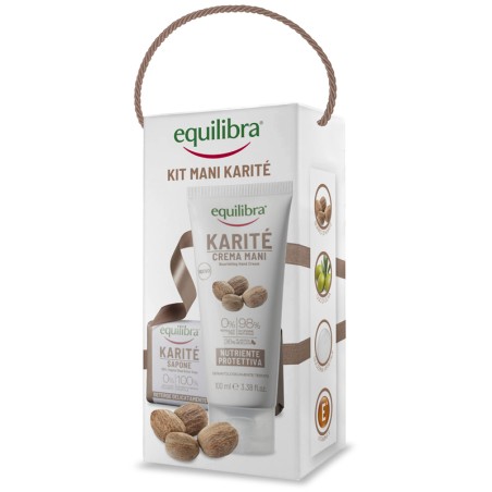 Equilibra Kit Mani Karite' 1 Sapone 100% Vegetale 100 G + 1 Crema Mani 100 Ml