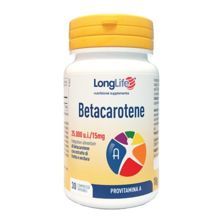 Longlife Betacarotene 25000ui 30 Compresse Divisibili Senza Glutine Longlife Betacarotene 25000ui 30 Compresse Divisibili Senza Glutine