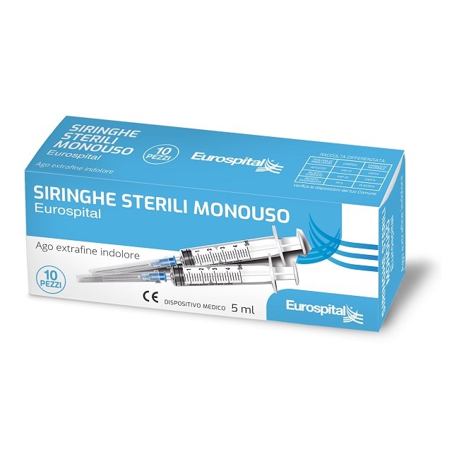 Siringa Sterile Monouso Eurospital 5 Ml 10 Pezzi Siringa Sterile Monouso Eurospital 5 Ml 10 Pezzi