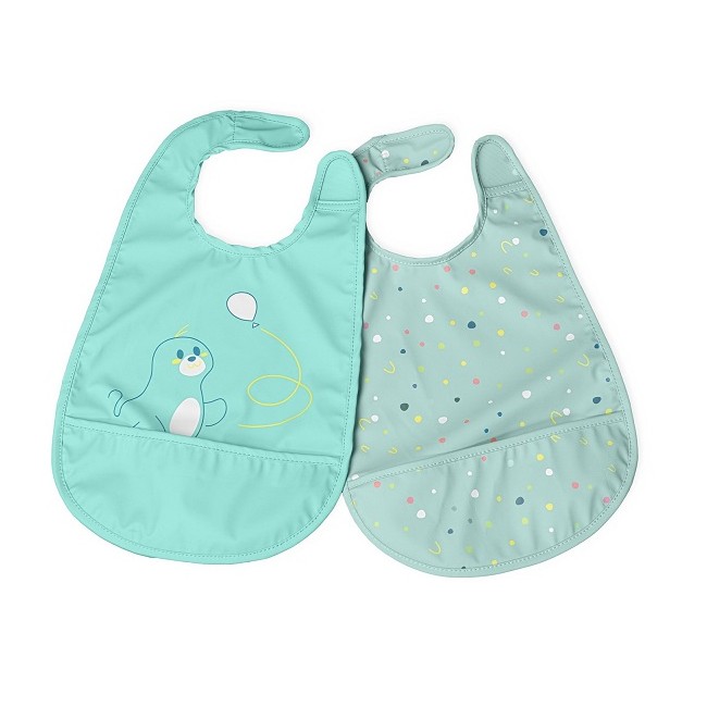 Chicco Bavaglina Pappa Azzurro 6m+ 2 Pezzi Chicco Bavaglina Pappa Azzurro 6m+ 2 Pezzi